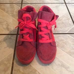 Hot Pink wedged vans